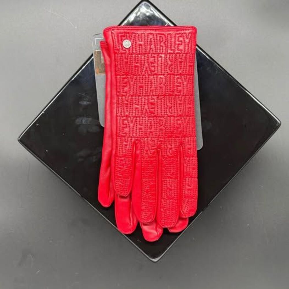 Harley-Davidson Red Leather Gloves Women’s Size Medium 97667-24VW000M